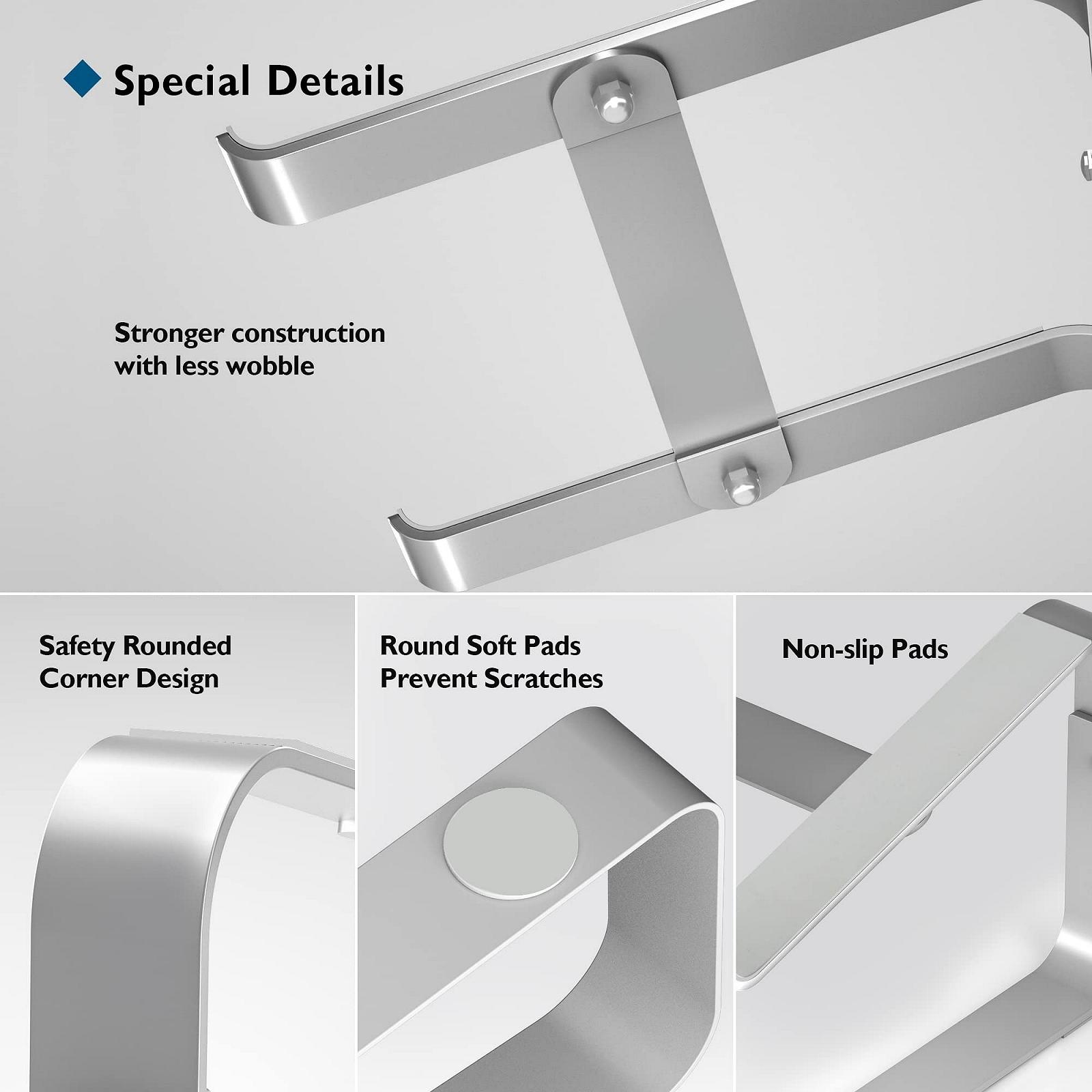Підставка для ноутбука BONTEC Ергономічна Сумісна з 10-17.3 дюймовими нутбуками Срібляста, фото №7 Підставка для ноутбука BONTEC Ергономічна Сумісна з 10-17.3 дюймовими нутбуками Срібляста, фото №7