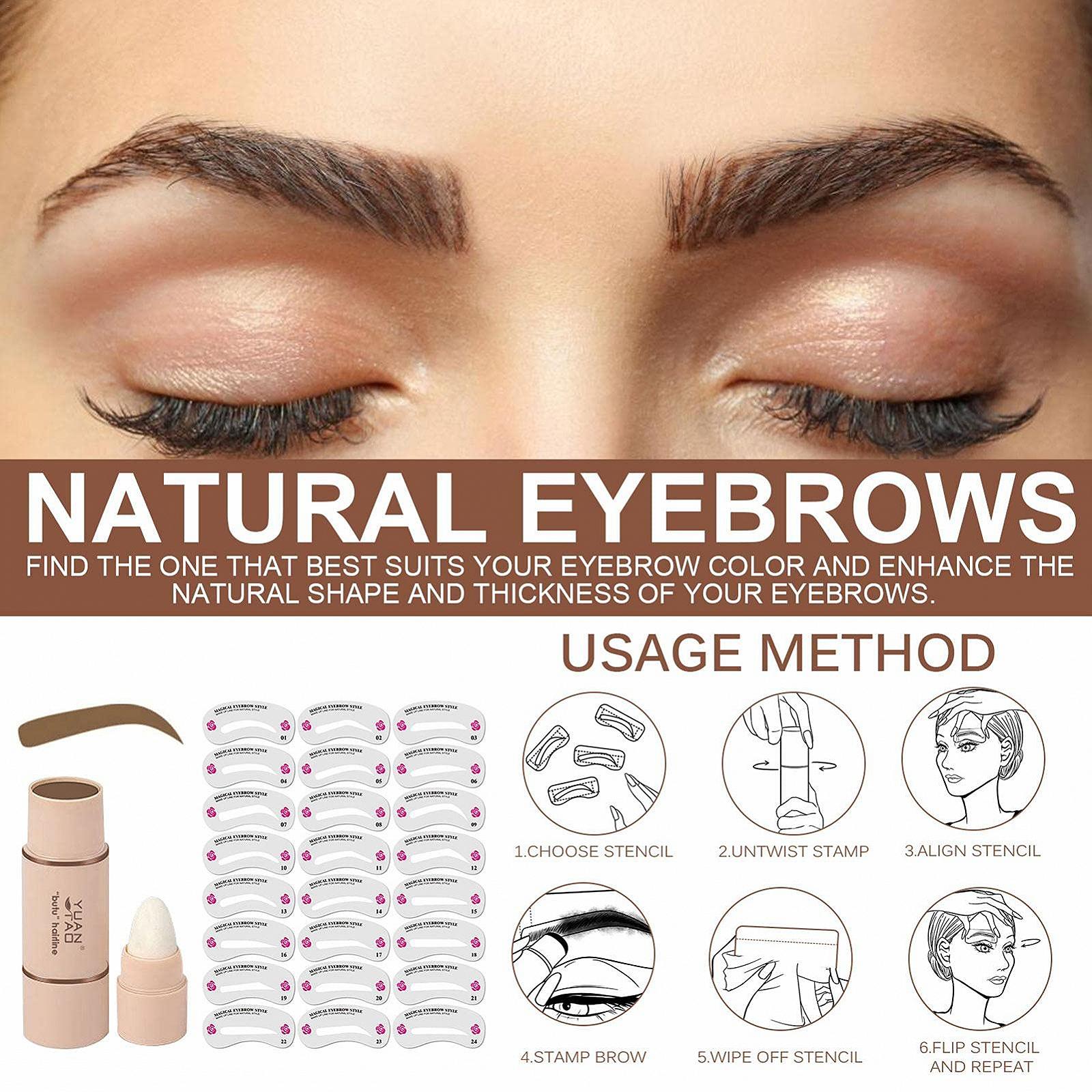 Набір Stencil Kit Eyebrow Stamp з 24 картками для брів, фото №3