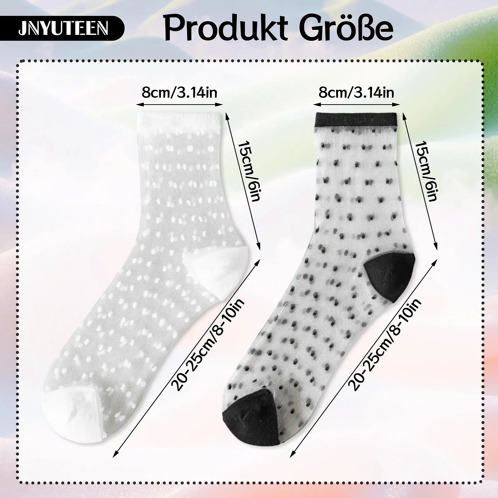 Прозорі шкарпетки, 8 пар, чорно-білі нейлонові прозорі, фото №2 Прозорі шкарпетки, 8 пар, чорно-білі нейлонові прозорі, фото №2