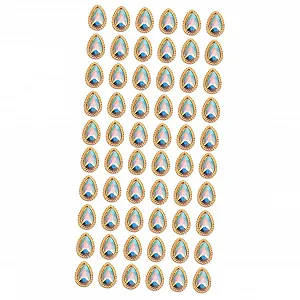 Стрази для нігтів Каплевидної форми WOONEKY, 60 шт, кристали з пласкою задньою стінкою - Фото 1