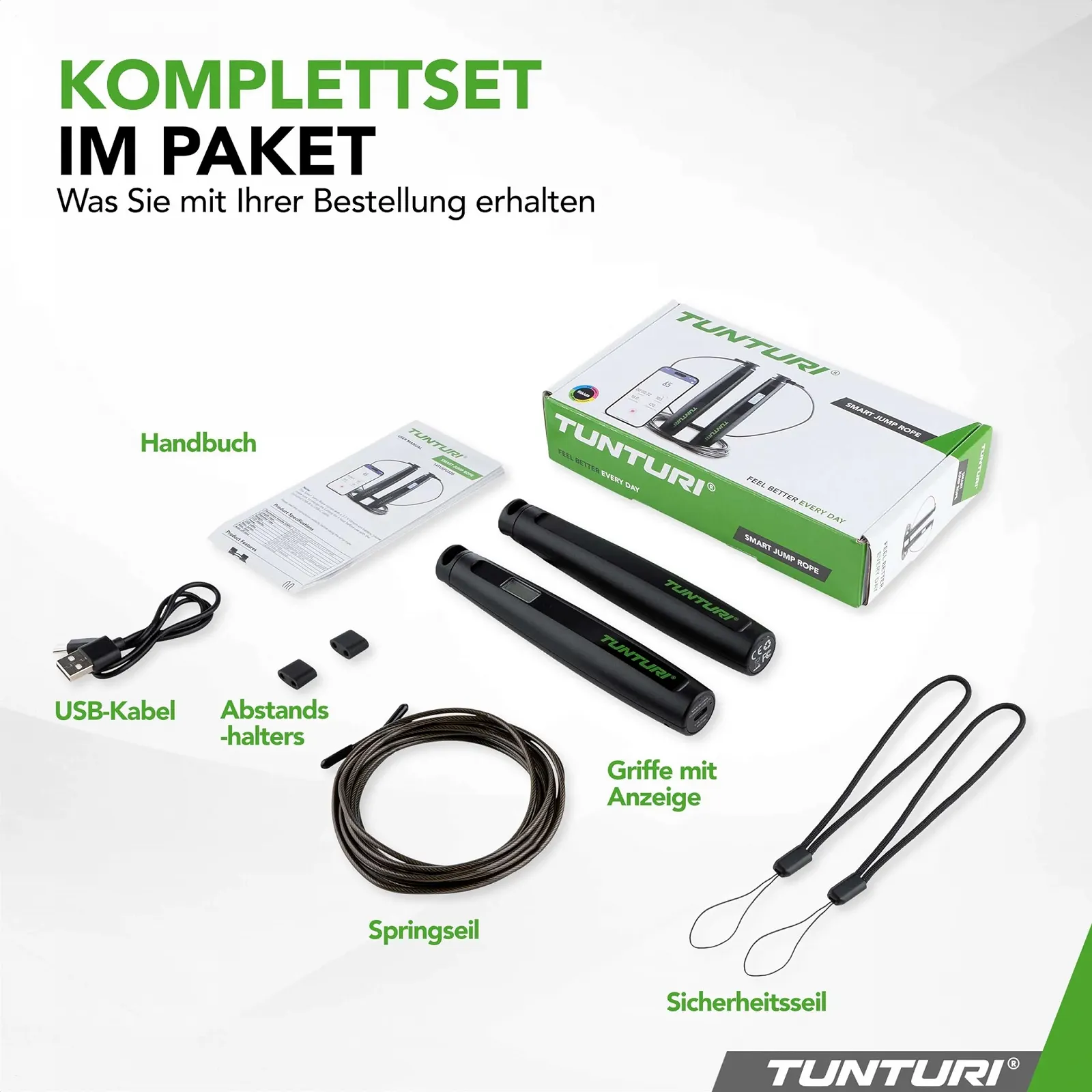 Скакалка Tunturi Smart регульована з ручками з піноматеріалу, фото №8