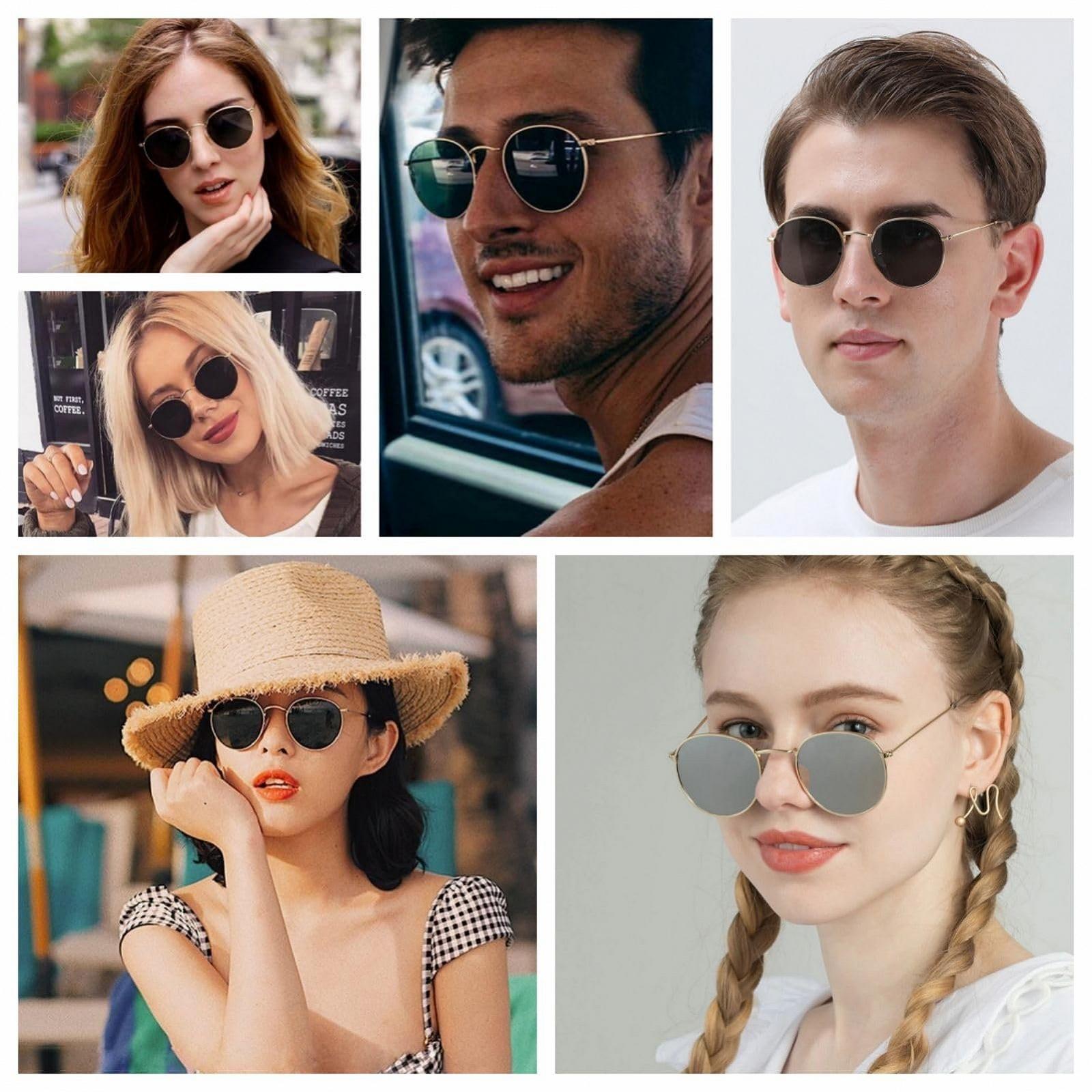 Поляризовані сонцезахисні окуляри Small Round Runhuis для жінок і чоловіків, вінтажні, класичні, фото №5