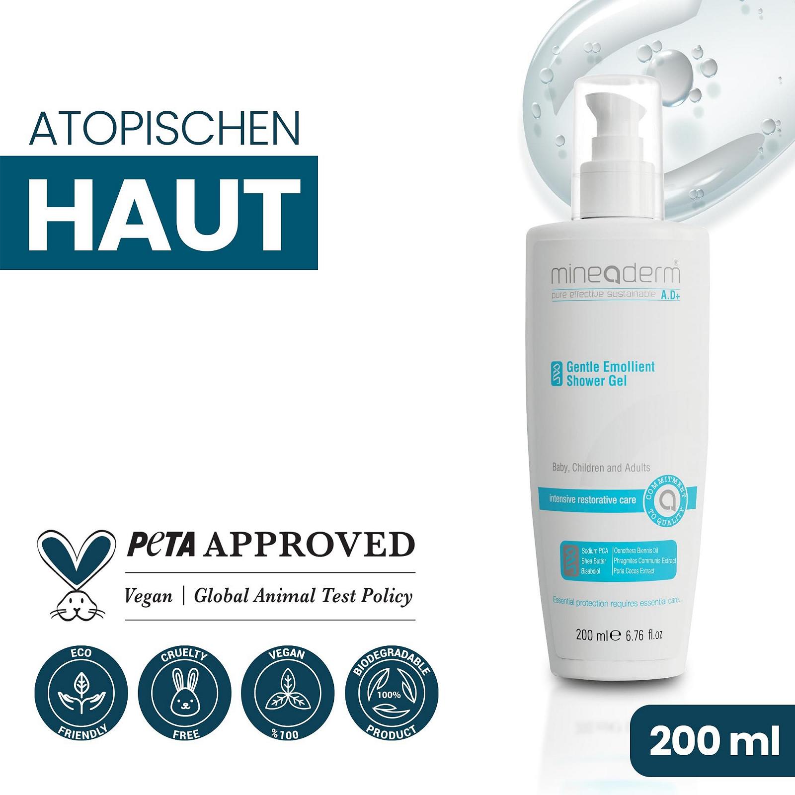 Гель для душу Mineaderm A.D+ Gentle Emollient для сухої та чутливої шкіри 200 ml, фото №6