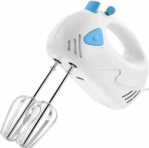 Ручной миксер Rainberg RB-1002 на 5 скоройстей 300W с переключателем скоростей белый synthetic.ua - Фото 1