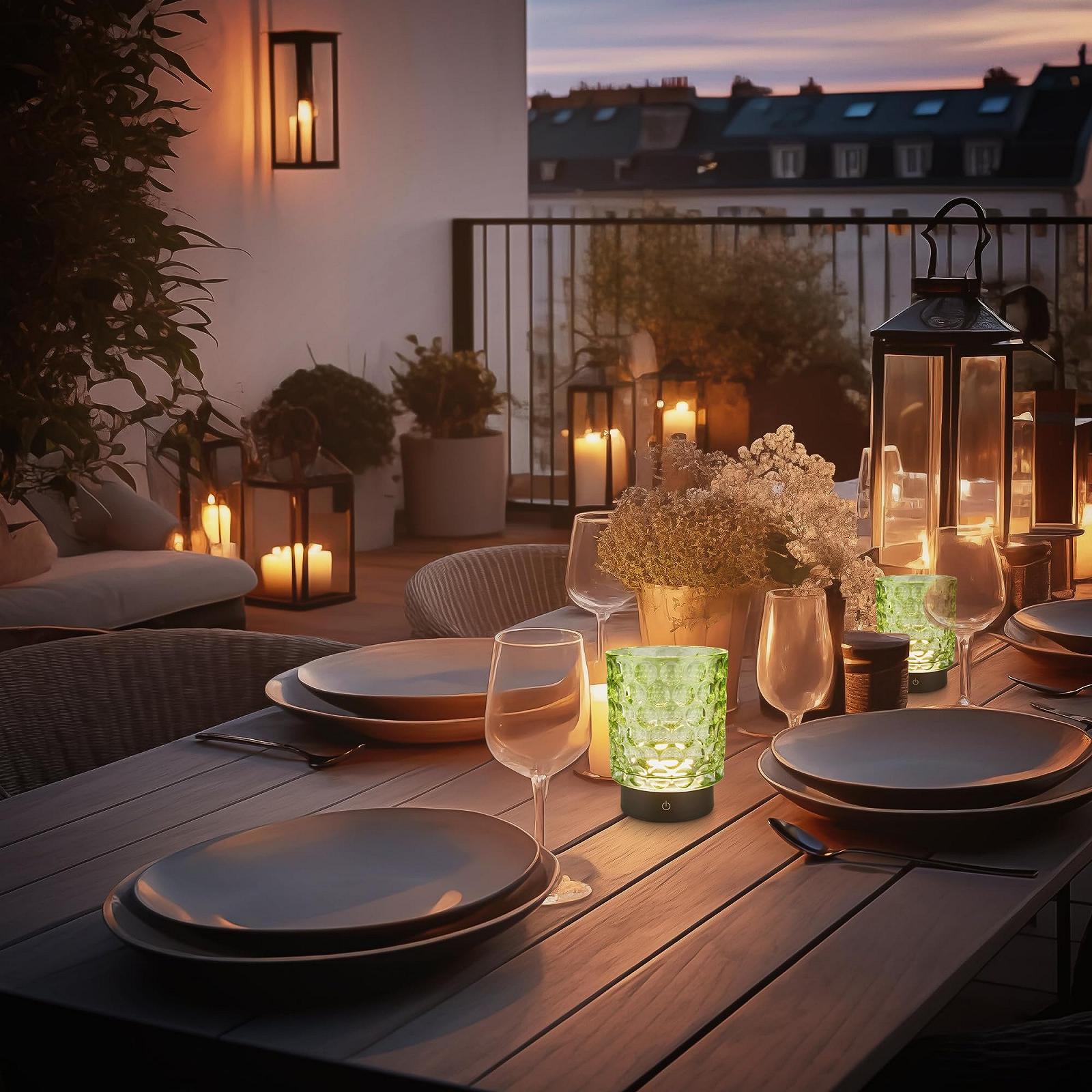 Настольная лампа BRILONER LED Wireless IP44 Стеклянная Сенсорная 15 x 11 см Green, фото №3