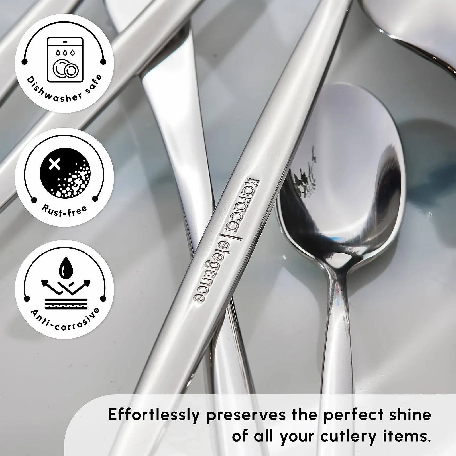 Набор столовых приборов Karaca Lizbon 60 предметов с коробкой, на 12 персон, нержавеющая сталь 18/10, фото №7 Набор столовых приборов Karaca Lizbon 60 предметов с коробкой, на 12 персон, нержавеющая сталь 18/10, фото №7