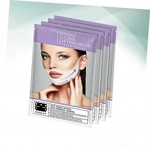 Маска для лица CALLARON Набор 12 штук с двойными ушными крючками, для подтяжки, укрепления и увлажнения, чтобы уменьшить двойной подбородок и улучшить эластичность кожи synthetic.ua - Фото 1