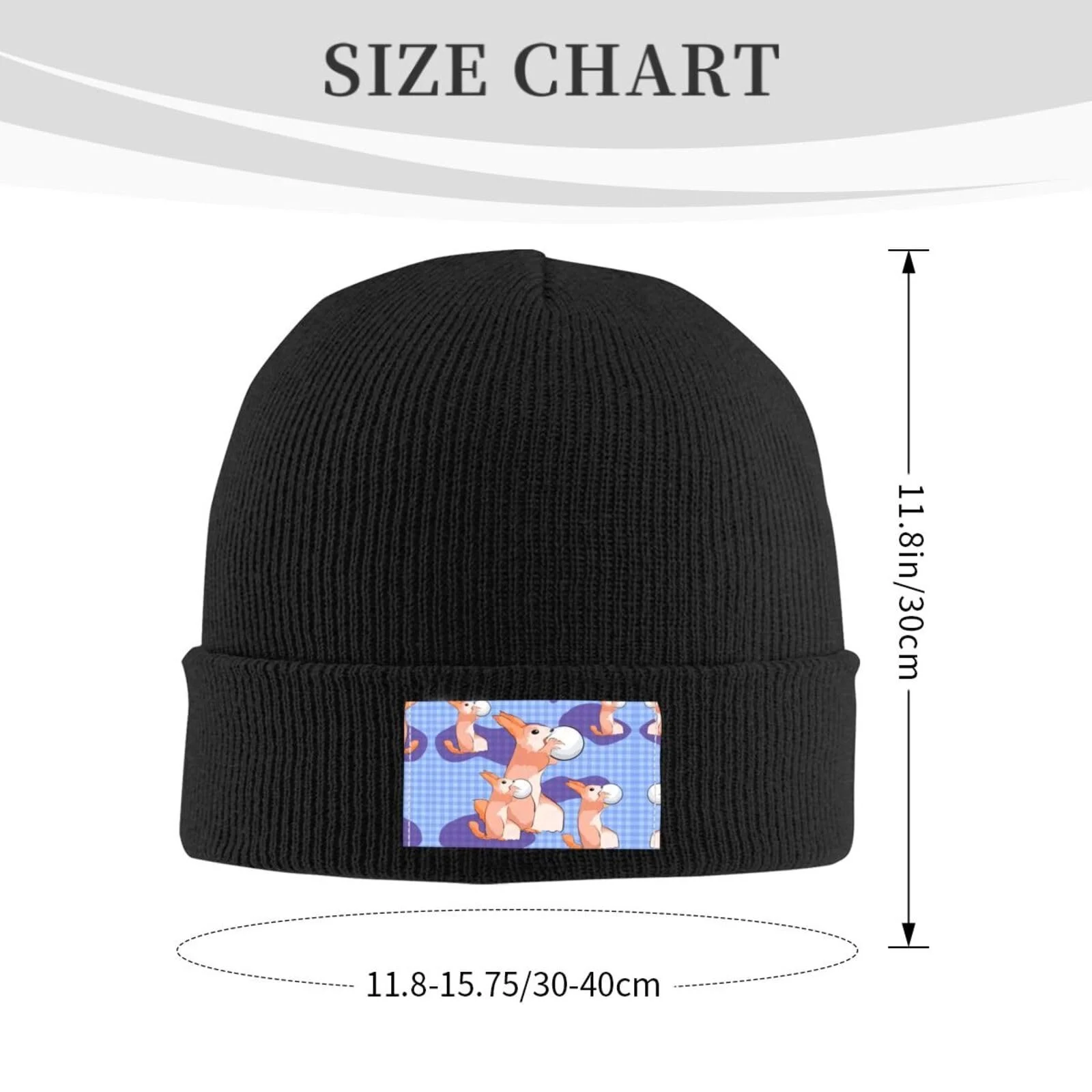 В'язана шапка YYHHAOFA Кролик, що тримає м'яч Чорний, фото №2