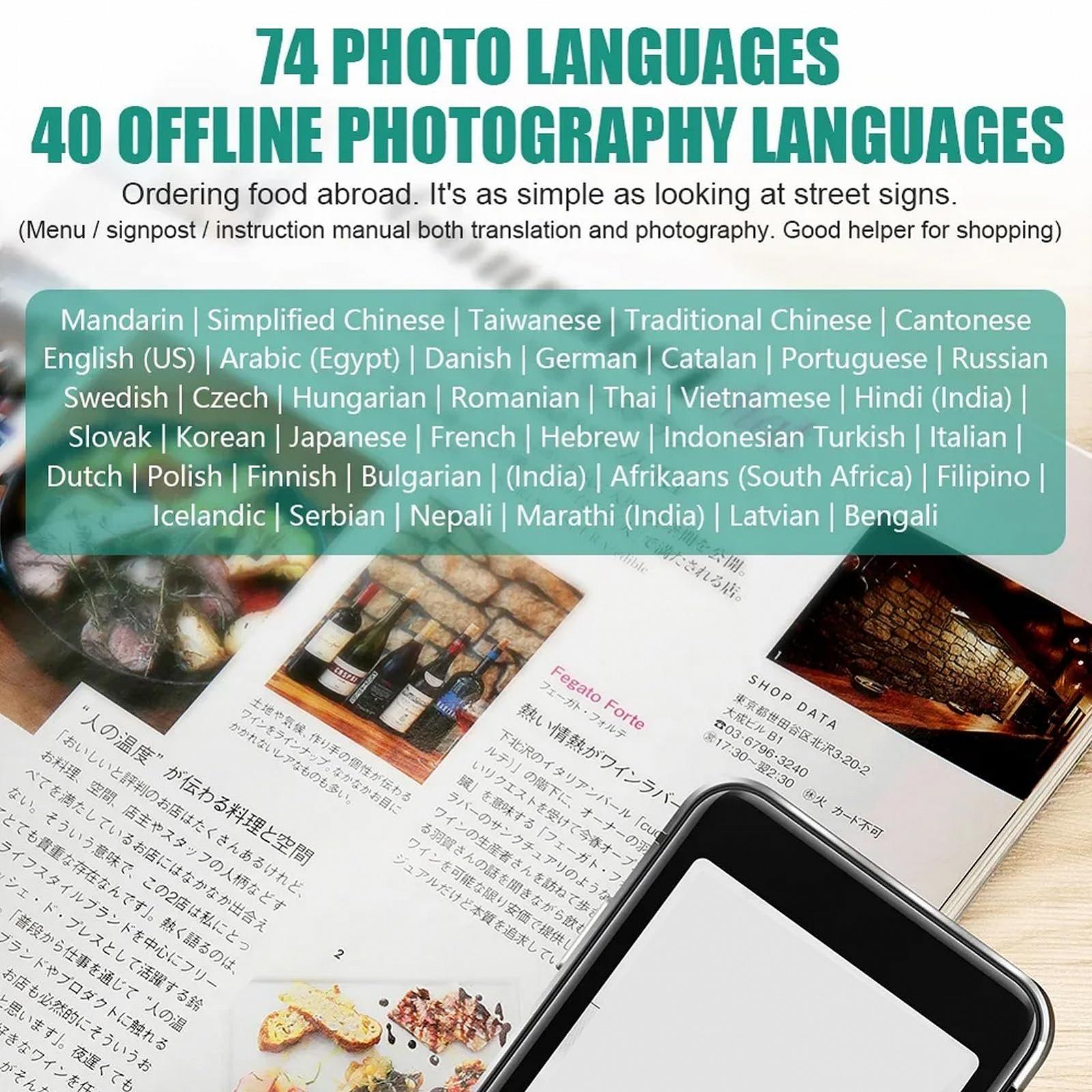 Устройство голосового перевода AI для 137 оффлайн языков, 13 онлайн языков, 43 фотоперевода для путешествий, бизнеса и обучения, фото №4 Устройство голосового перевода AI для 137 оффлайн языков, 13 онлайн языков, 43 фотоперевода для путешествий, бизнеса и обучения, фото №4