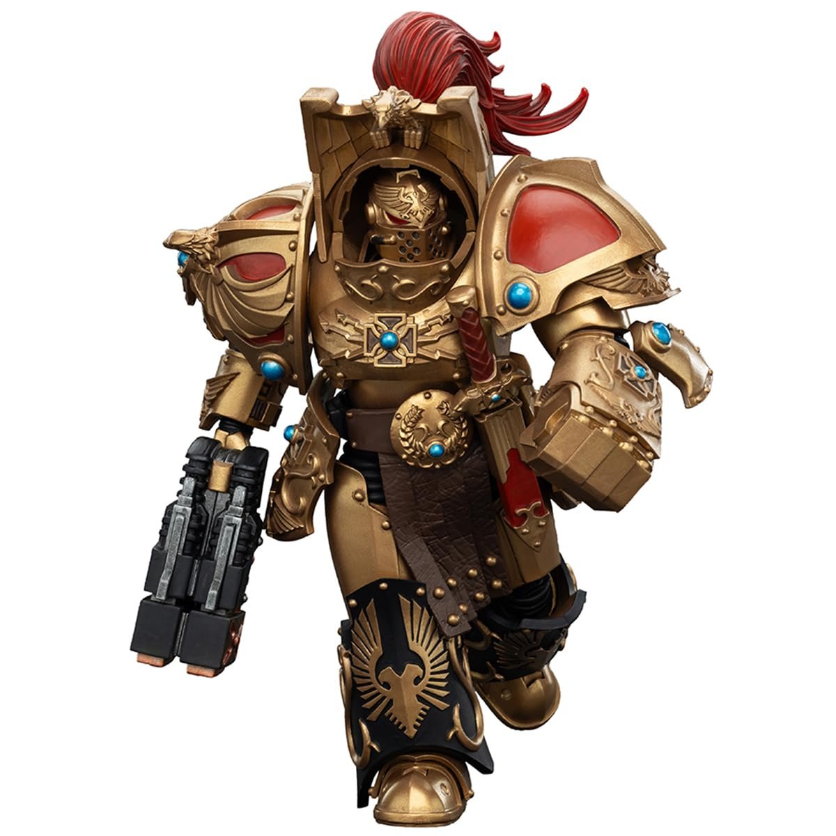 Фигурка Joytoy Warhammer The Horus Heresy 1/18 Legio Custodes Aquilon Terminator Squad Aquilon с сдвоенным адратическим разрушителем JT00751, фото №2