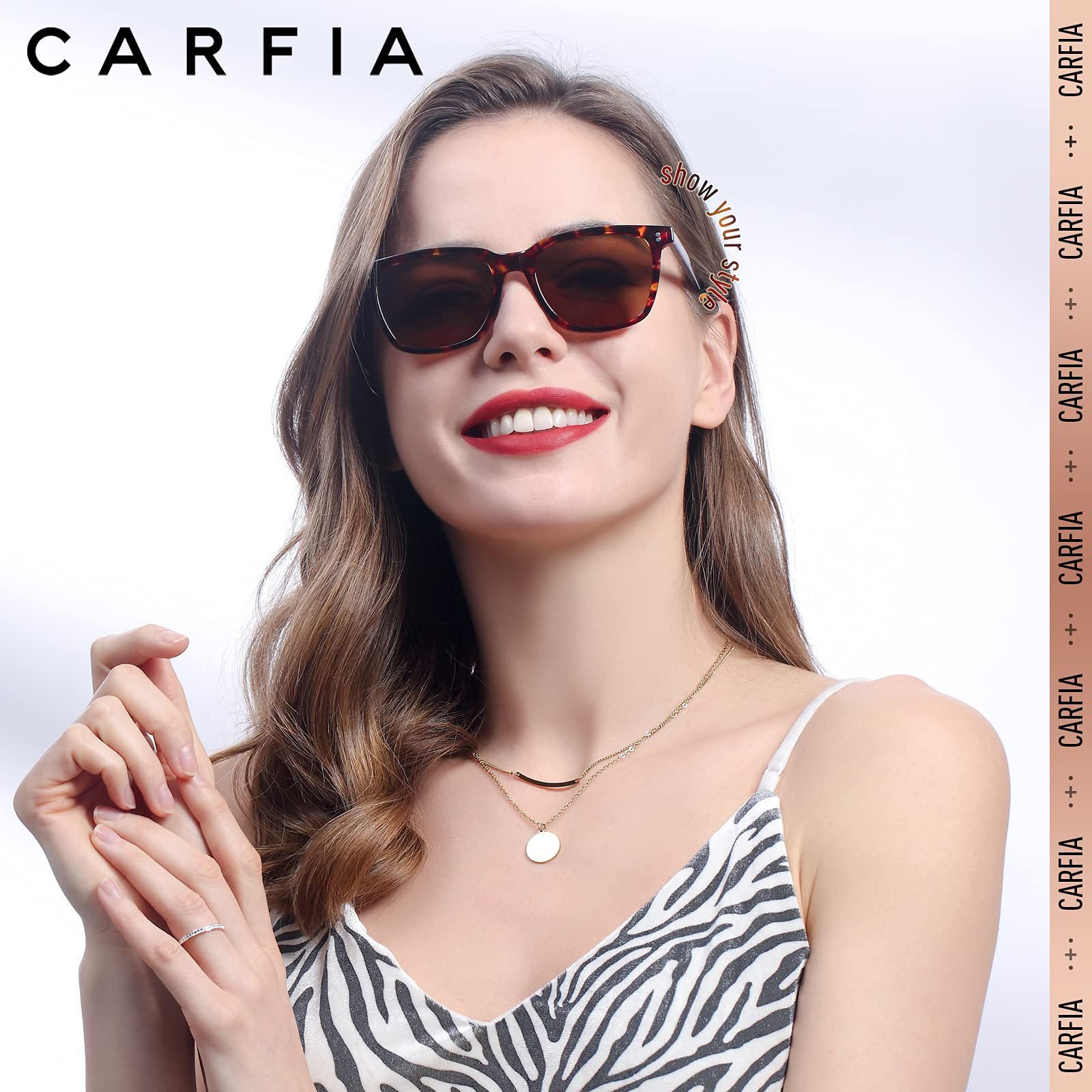 Вінтажні поляризовані сонцезахисні окуляри CARFIA для жінок, захист UV400, квадратні, фото №7