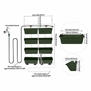 Вертикальная стена для растений с 8 карманами, системой капельного полива и дренажа Темно-зеленый цена на synthetic.ua - Фото 1 Вертикальная стена для растений с 8 карманами, системой капельного полива и дренажа Темно-зеленый synthetic.ua - Фото 1