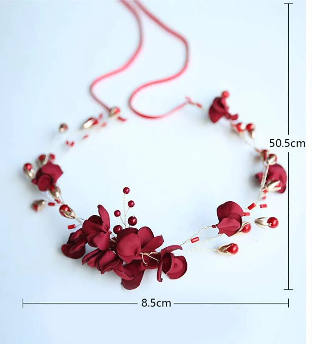 Вінок для волосся Червона Квітка Chargances, фото №4