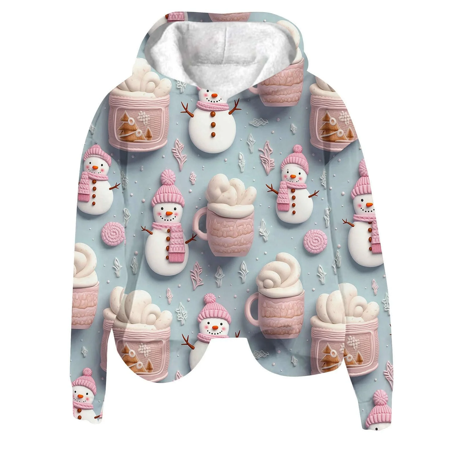 Женское Рождественское Худи Смешной Графический Пуловер Элегантный Шикарный Рождественский Джемпер Безобразный Осенне-зимний Повседневный Свитшот с Длинным Рукавом с Рождественским Принтом и Капюшоном, фото №3