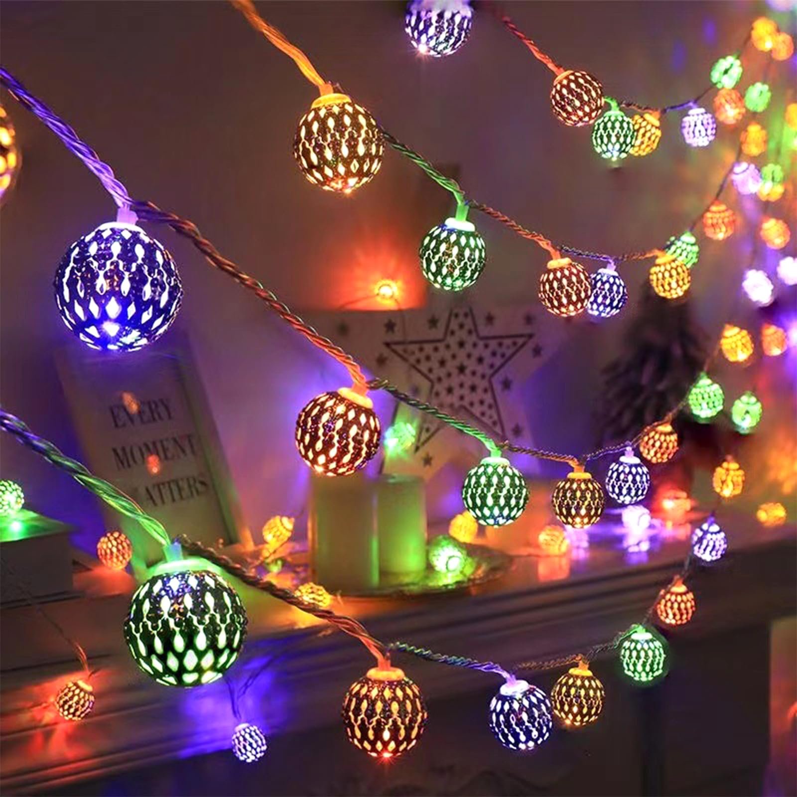 Гирлянда ENLACE Марокканская LED 20 шаров 3 метра разноцветная на батарейках, фото №1