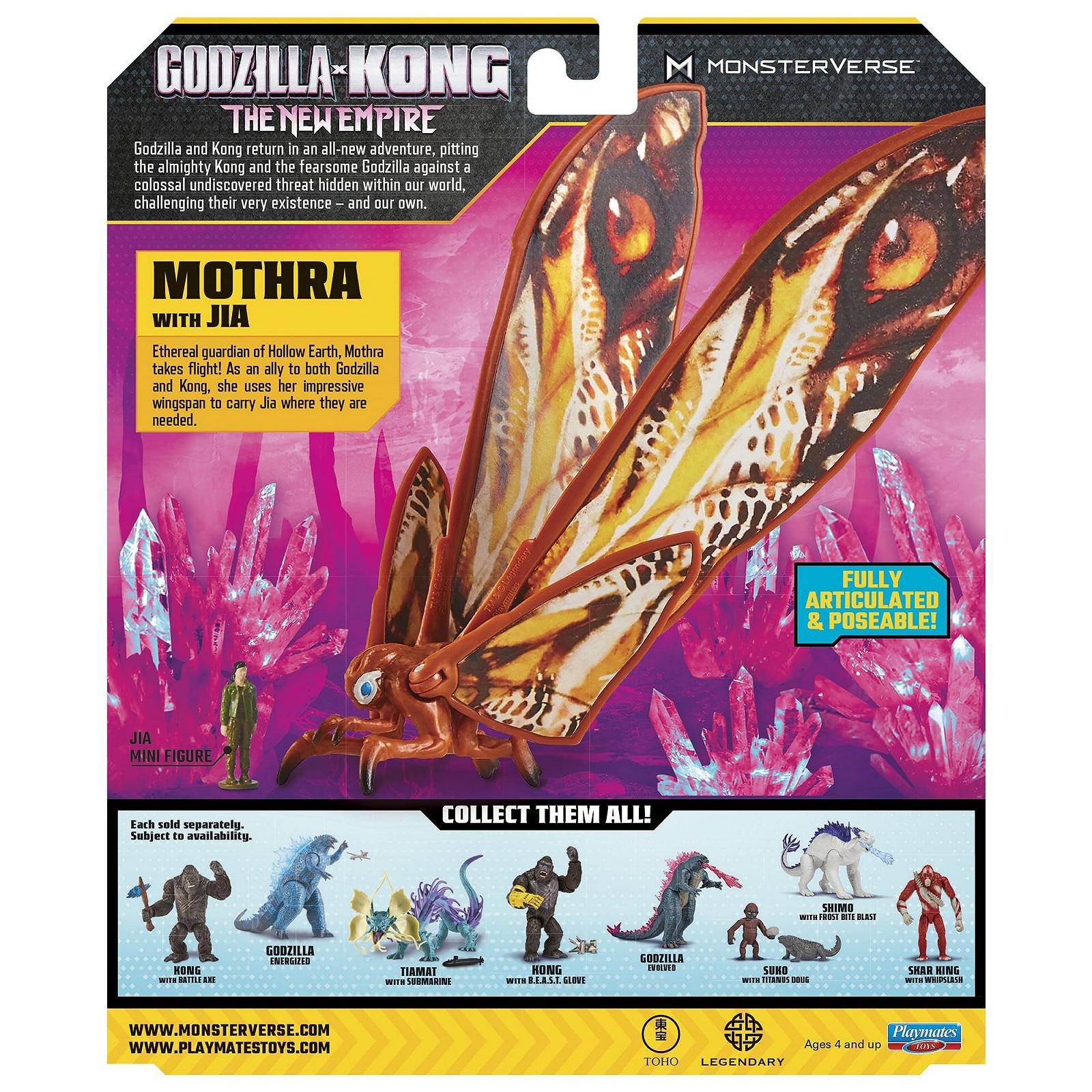 Фігурка Мотра MonsterVerse Godzilla x Kong: The New Empire 15 см, у комплекті міні-фігурка Цзя 2,5 см, фото №3