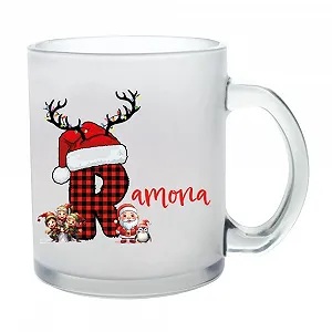 Молочна скляна чашка з іменем Різдво Літера - Фото 1