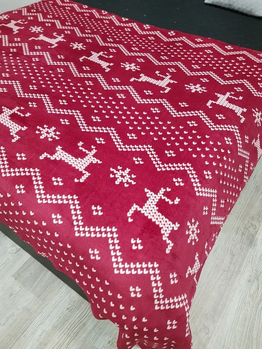 Одеяло FKL DESIGN Home Deco Christmas - Рождественское уютное одеяло - Рождественское декоративное одеяло из микрофибры - Спальное одеяло Высокое качество Теплое, мягкое, уютное - 160 x 200 см, рисунок 2, фото №1