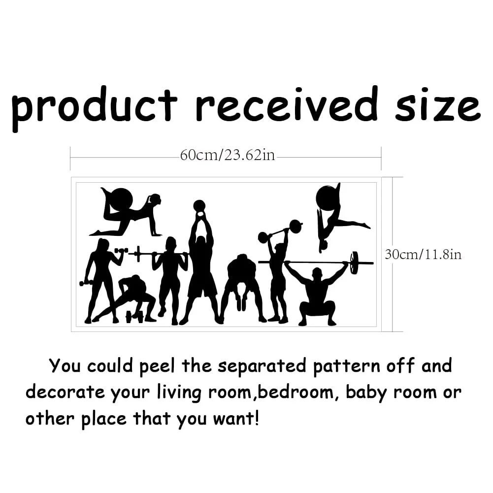 Наклейка на стіну SUPERDANT Strength Training Workout вінілова 60 x 30 см, фото №2