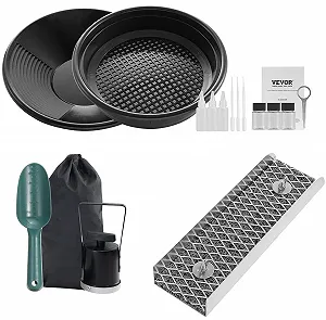 Комплект для промивання золота VEVOR Mini Sluique Box Чорний synthetic.ua - Фото 1