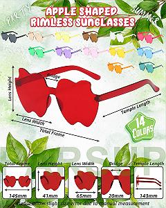 Сонцезахисні Окуляри Безоправні у Формі Яблука 14 пар Різнокольорові synthetic.ua - Фото 1