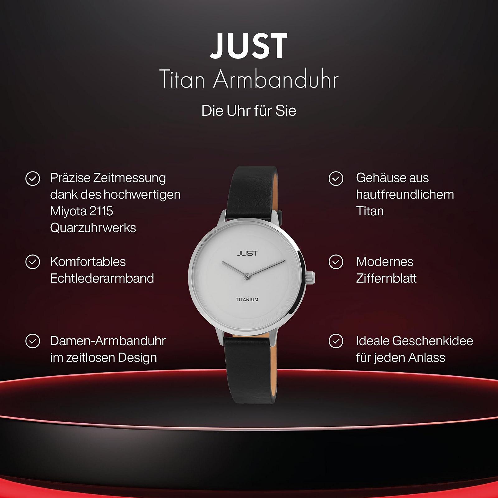 Женские часы Just Liena JU10187 Кожаный ремешок Титановый корпус Диаметр 36 мм Титановая застежка Аналоговый Кварц, фото №2 Женские часы Just Liena JU10187 Кожаный ремешок Титановый корпус Диаметр 36 мм Титановая застежка Аналоговый Кварц, фото №2