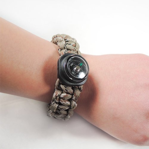 Браслет Paracord PLANET для виживання 3-в-1 зі свистком, пряжкою та компасом, 20 см, фото №5