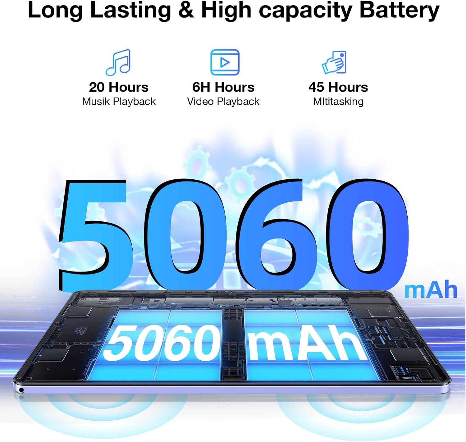 Планшет 10.1" DOOGEE U9 3+4/64Gb 4 ядра Android 13 5060 mAh Чорний, фото №4