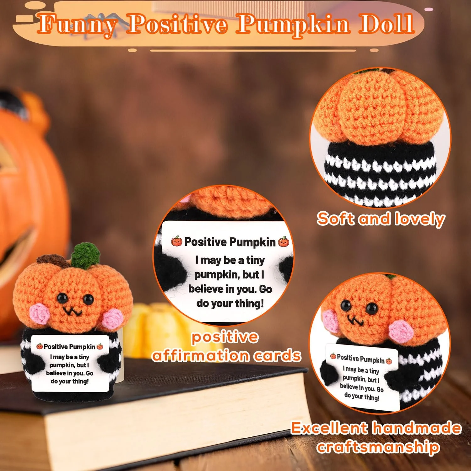 TOYMIS Positive Pumpkin Вязаные тыквы Эмоциональная поддержка, фото №3 TOYMIS Positive Pumpkin Вязаные тыквы Эмоциональная поддержка, фото №3