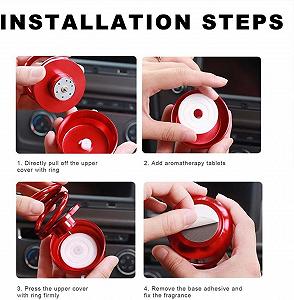 Ароматизатор в автомобиль Левитирующие кольца от солнечного света MIO 1 сменный картридж Красный 050965 synthetic.ua - Фото 1