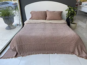 Муслінове покривало BONPERLA 100% бавовна 4 шари Коричневий (Стандартні наволочки 50x70 см) synthetic.ua - Фото 1