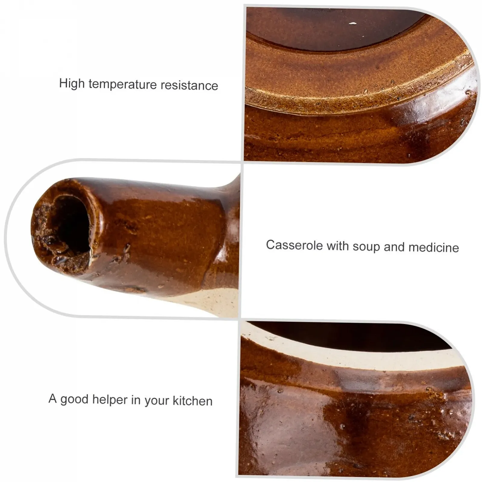 Горщик для приготування глиняний термостійкий з ручкою для газових плит, фото №7
