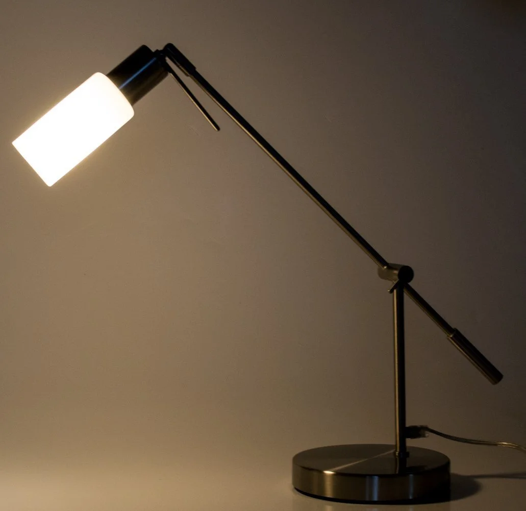 Настільна лампа Brushed Stainless Steel Modern Design White, фото №1