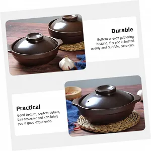 Кастрюля SOIMISS керамическая жаростойкая с гладкой поверхностью и двойными ручками synthetic.ua - Фото 1