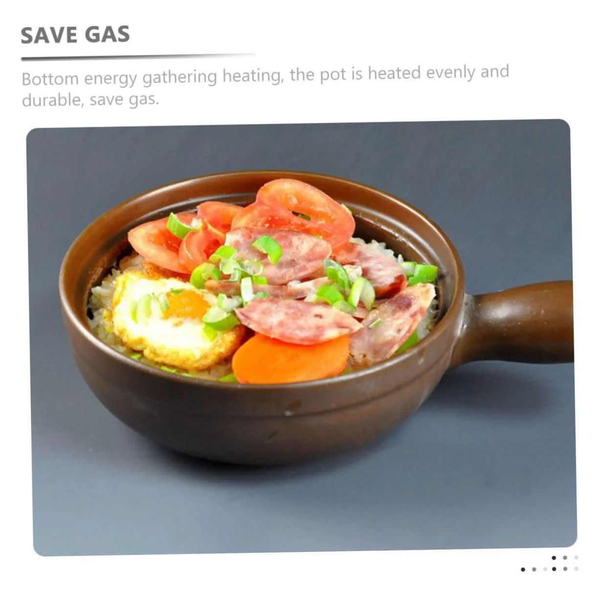 Кастрюля IMIKEYA керамическая термостойкая с крышкой с пароотводом маленькая с одной ручкой, фото №6