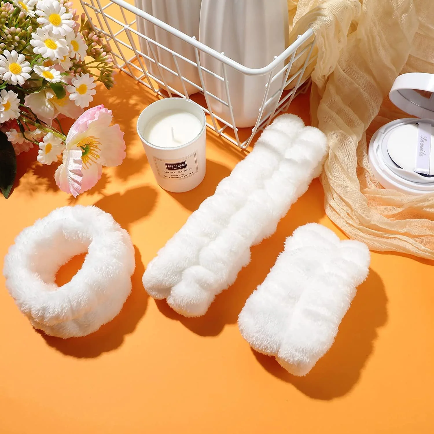 Набір: Пов'язки для обличчя, зап'ястків для спа--процедур, фото №5