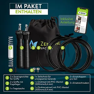 Скакалка ZenOne Sports ZenRope швидкісна зі сталевим тросом 3 м ціна на synthetic.ua - Фото 1 Скакалка ZenOne Sports ZenRope швидкісна зі сталевим тросом 3 м synthetic.ua - Фото 1