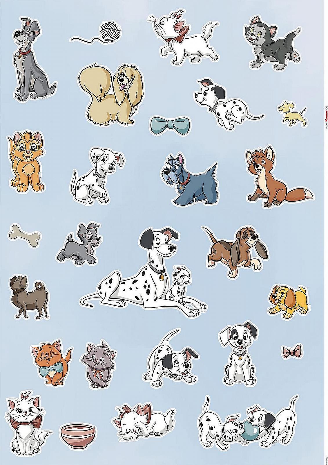 Наклейка на стену Komar Disney Cats and Dogs 50 x 70 см 27 шт., фото №1