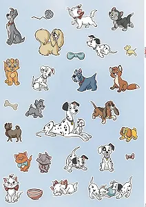 Наклейка на стіну Komar Disney Cats and Dogs 50 x 70 см 27 шт. - Фото 1