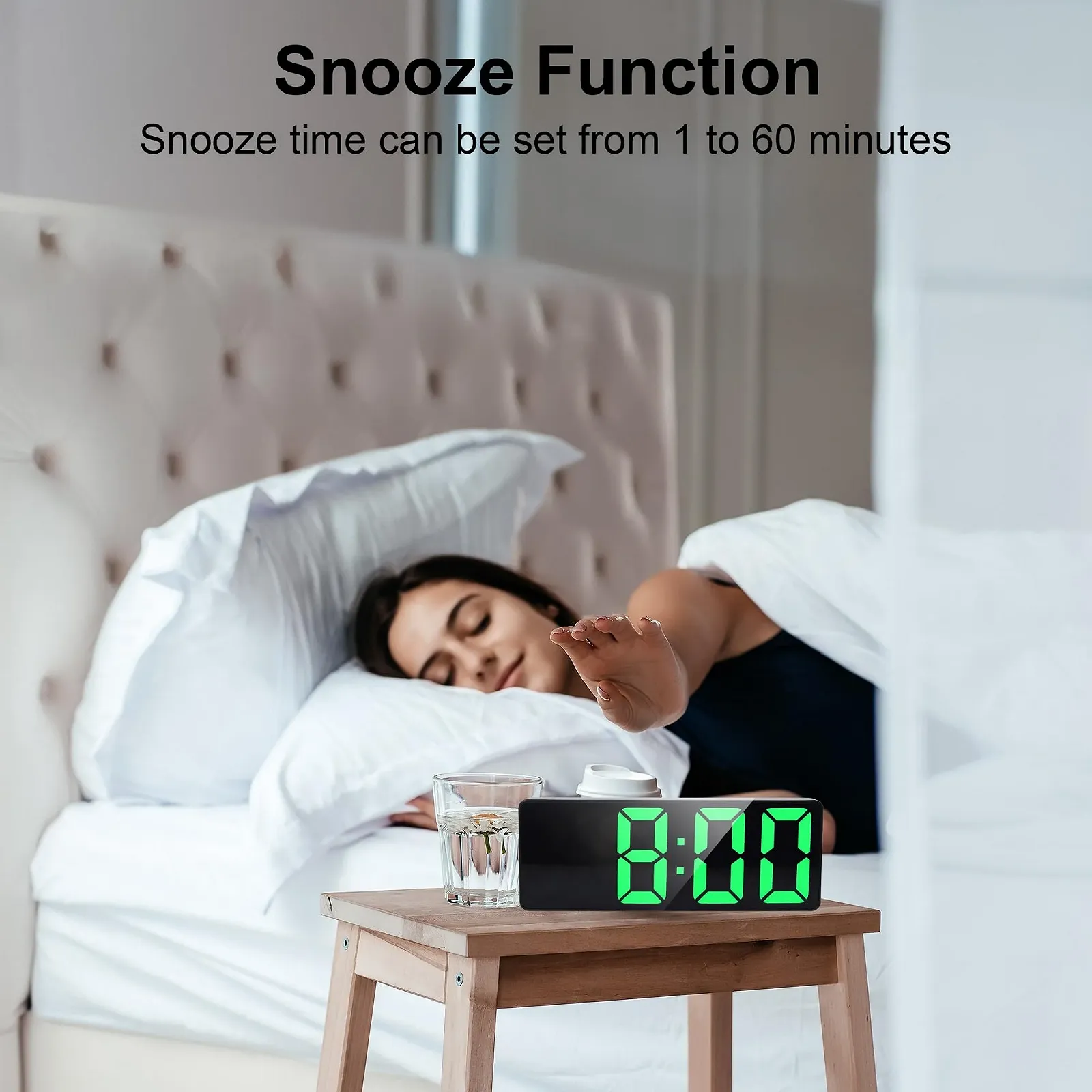 Цифровий годинник-будильник Lafocuse LED з великими цифрами, з повтором сигналу, регульованою яскравістю, фото №6 Цифровий годинник-будильник Lafocuse LED з великими цифрами, з повтором сигналу, регульованою яскравістю, фото №6