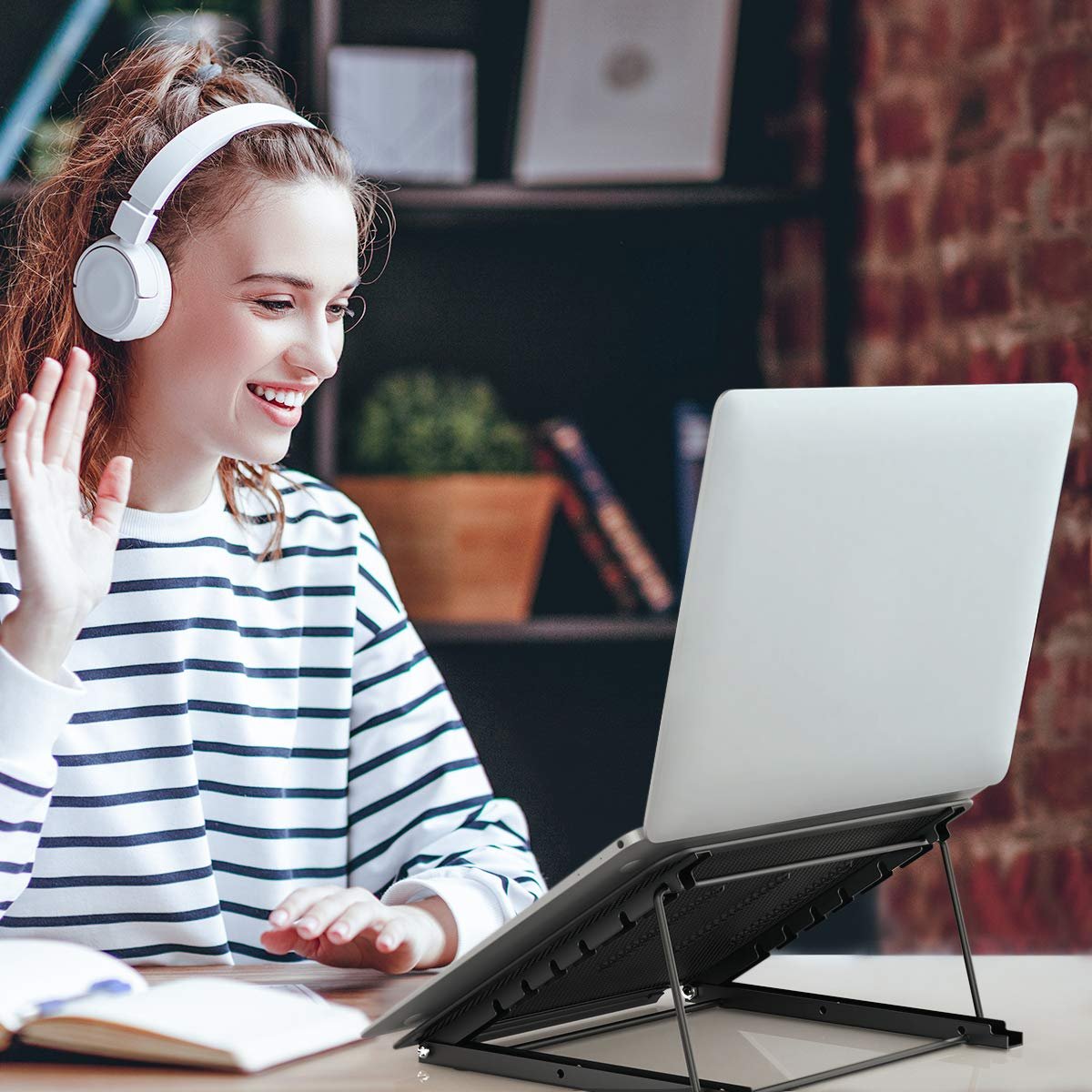 Подставка для ноутбука регулируемая по высоте многоугольная складная подставка из нержавеющей стали держатель для планшета для 10-15 дюймовых MacBook Pro/Air, фото №6