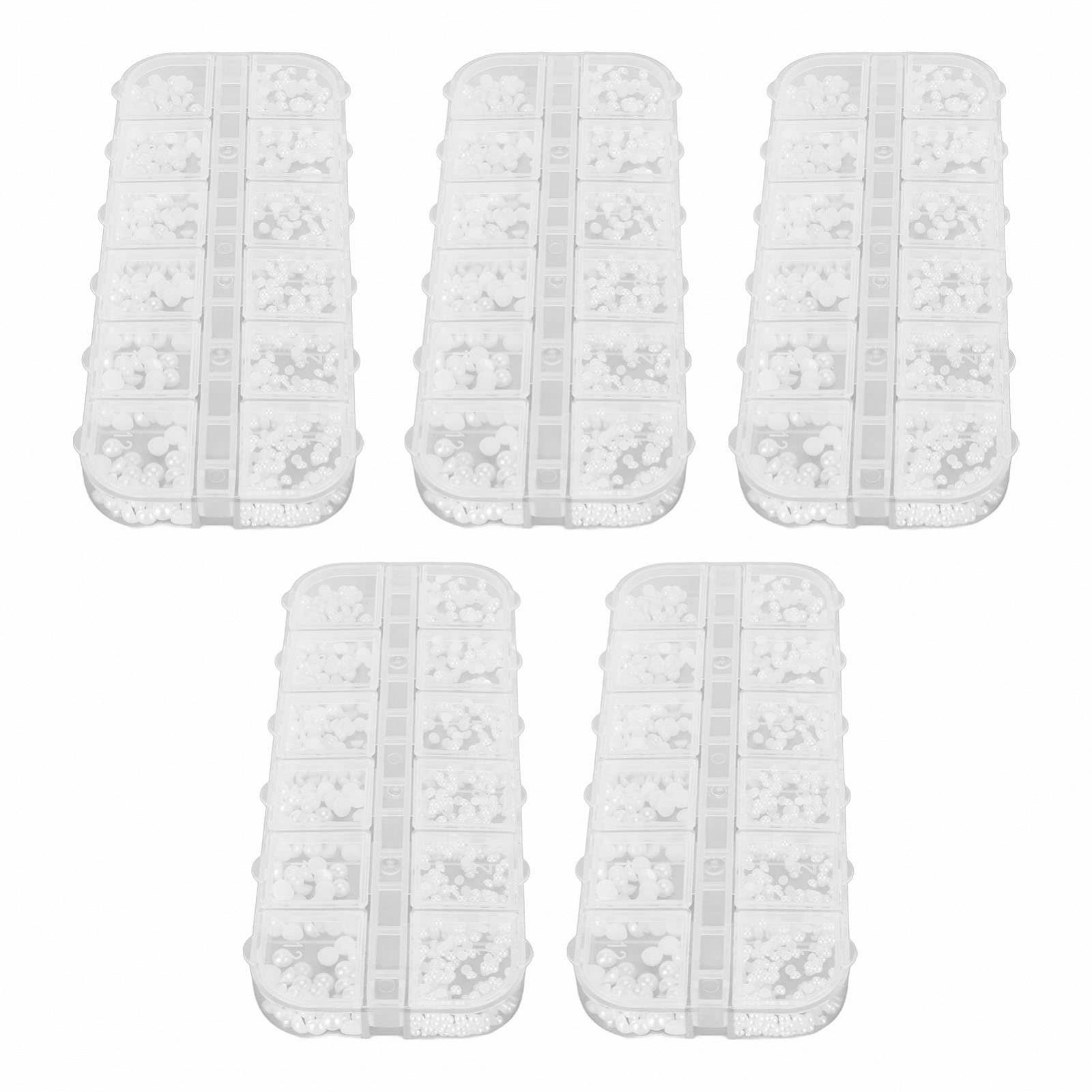 Блестки Набор жемчужин с плоской задней частью Полукруглые жемчужины для домашнего DIY и профессионального дизайна ногтей Макияж лица и поделки 5 коробок Жемчужины для ногтей, 2 мм 2,5 мм 3 мм 4 мм, фото №9