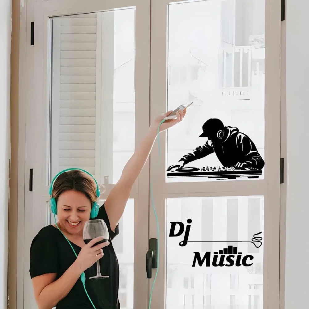 Настінна наклейка SUPERDANT DJ Music Чорний, фото №5