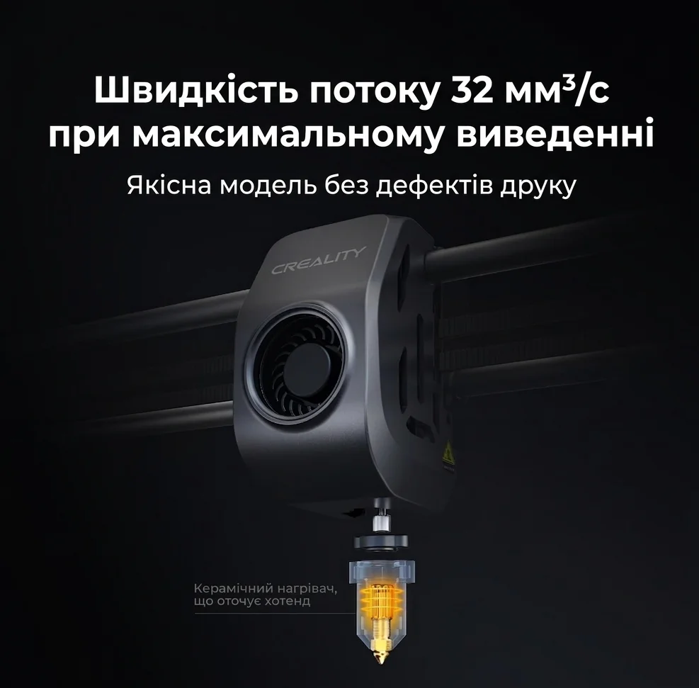 3D-принтер Creality K1 / 600 мм/с / CoreXY / Область друку 220x220x250 мм / Direct Drive / Автокалібрування / Камера / Чорний, фото №2
