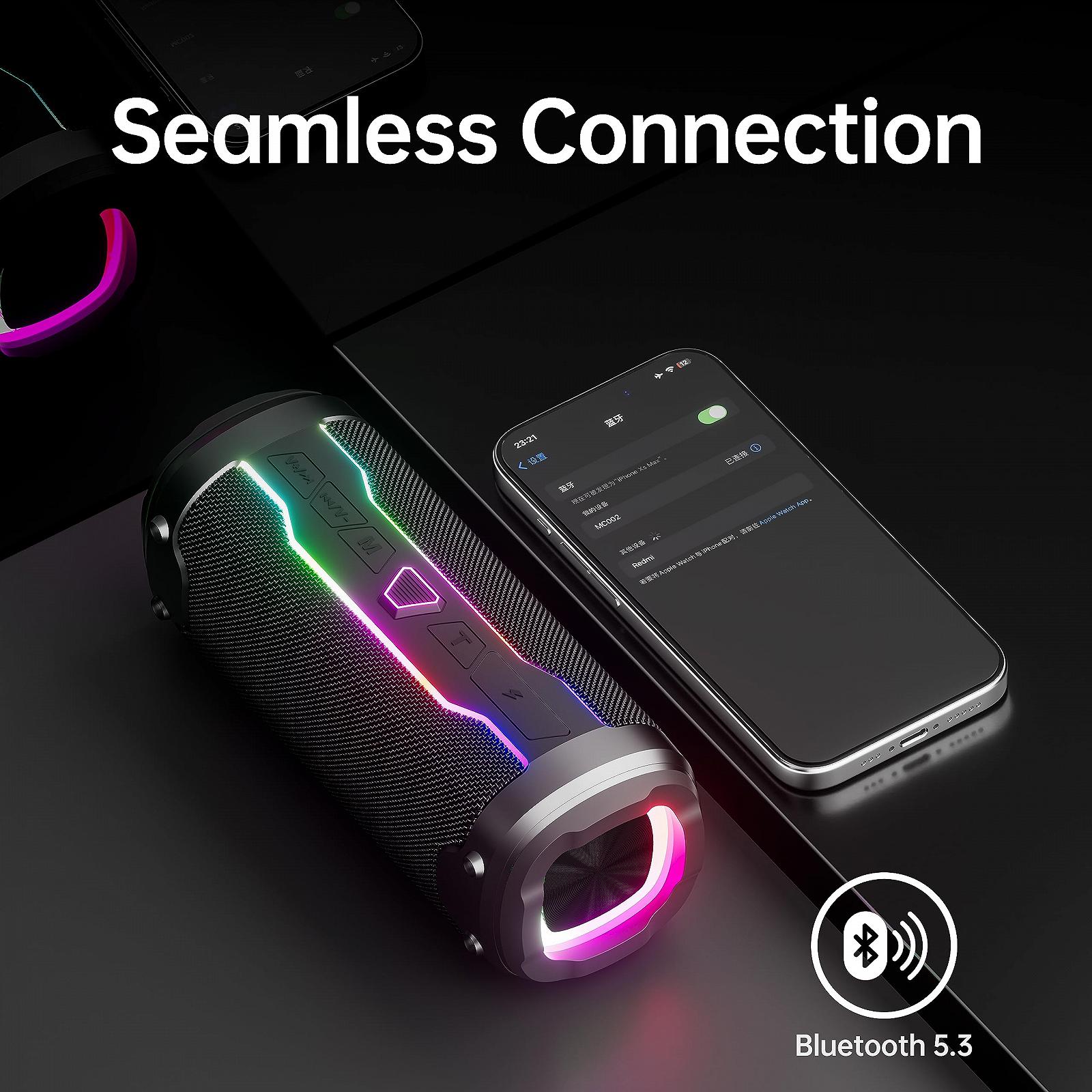 Портативна колонка Bluetooth Покращена Портативна Музична Коробка з 360° HD Стереозвуком IP7 Вбудований Мікрофон FM, фото №5
