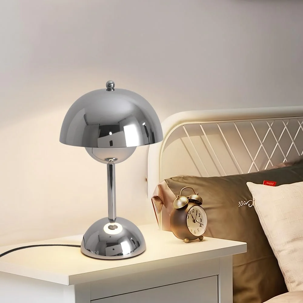 Настільна лампа Mushroom Lamp G45 3000 K сенсорна срібляста, фото №4