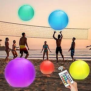 Надувні водяні м'ячі з LED підсвічуванням JOY SPOT! 30.5 см, 4 шт., 16 кольорів - Фото 1
