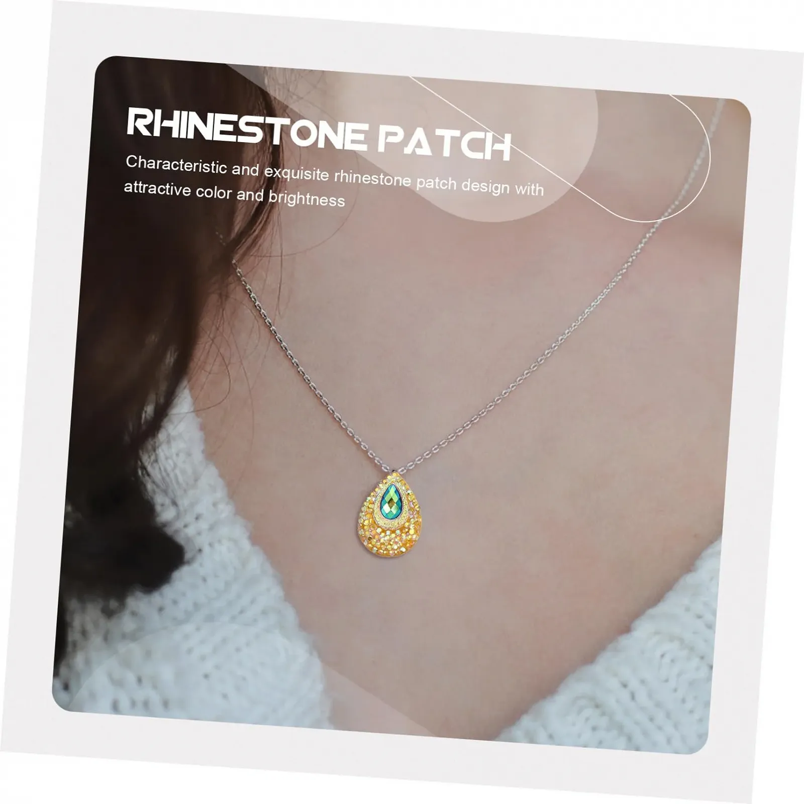 Стразы Капля Anneome 100 шт., смола, плоская задняя часть, для шитья, для украшения свадебного костюма, жёлто-голубой, фото №6