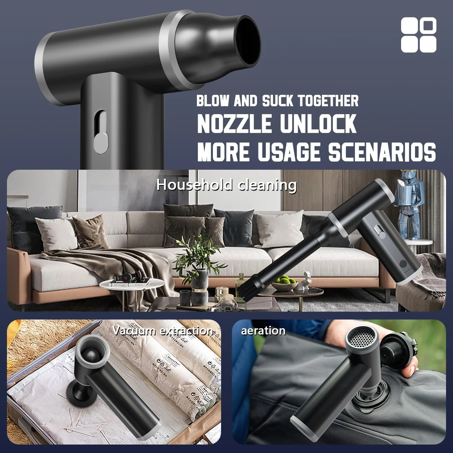 Електричний повітродувка  3T6B 110000 RPM USB Акумуляторний, фото №4