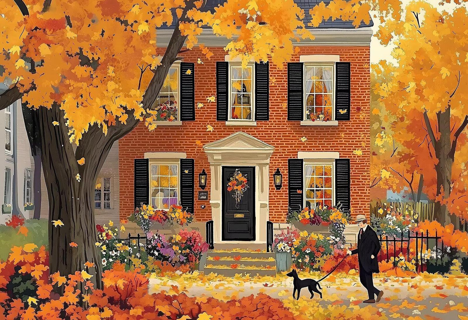 Пазл Autumn Street View 1000 деталей 38 х 26 см, фото №1